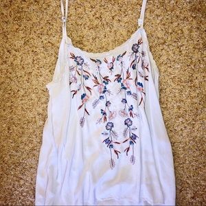 Baby blue floral tank top